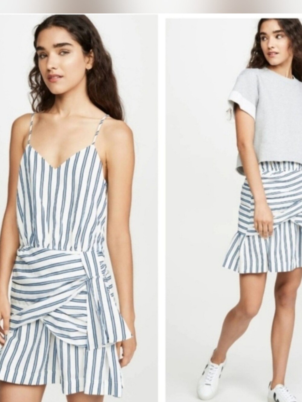 {Derek Lam} NWOT 10 Crosby Blue Striped Sleeveless Mini Dress Size 2